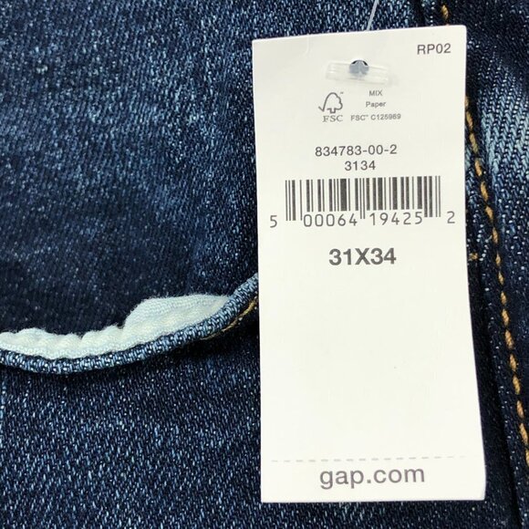 NEW Gap Men's 31x 32 Straight Fit Denim Jeans Medium Wash NWT - Picture 3 of 7